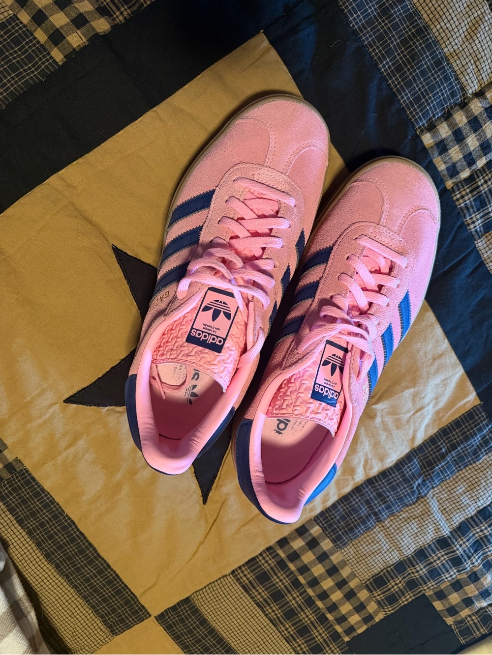 adidas Pink Sneakers with Navy Three Stripes - Women